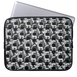 Housse Pour Ordinateur Portable Croix grise et noire