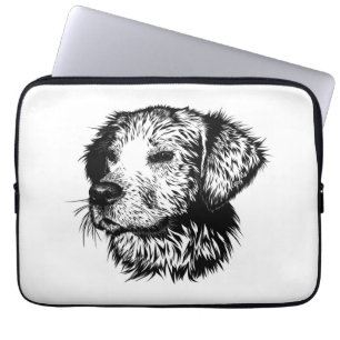 Housse Pour Ordinateur Portable Croquis en tête de canine