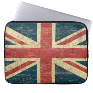 Housse Pour Ordinateur Portable Cru d'Union Jack affligé