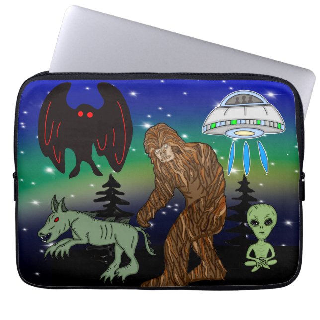 Housse Pour Ordinateur Portable Cryptid, OVNI, Big Foot, Chupacabra, Alien Mothman (Devant)