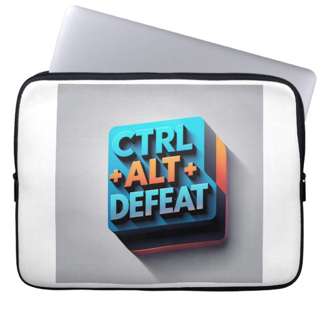 Housse Pour Ordinateur Portable "Ctrl+Alt+Defeat" tongue-in-cheek (Devant)