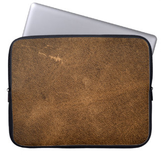 Housse Pour Ordinateur Portable Cuir Brown vieilli : Texture classique
