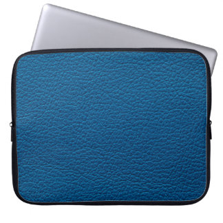 Housse Pour Ordinateur Portable Cuir de couleur bleue, surface texturée