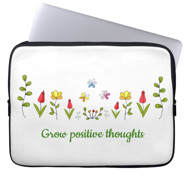 Housse Pour Ordinateur Portable Cultiver des pensées positives fleurs (Devant)