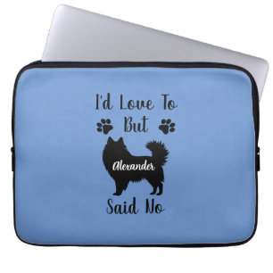 Housse Pour Ordinateur Portable Customisé J'adorerais mais American Eskimo dit Non