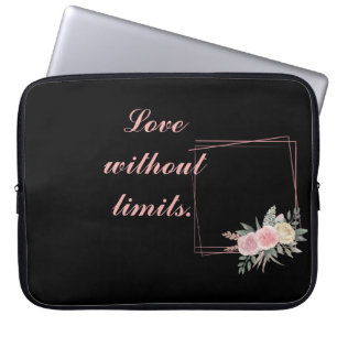 Housse Pour Ordinateur Portable Cute Black Flower