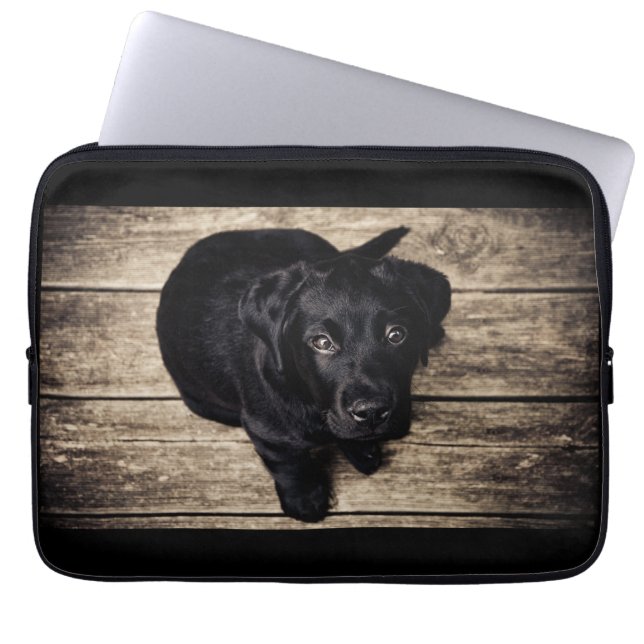 Housse Pour Ordinateur Portable Cute Black Lab (Devant)