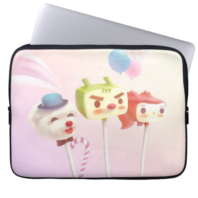 Housse Pour Ordinateur Portable Cute Caractère Gâteau Pops (Devant)