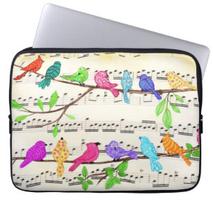 Housse Pour Ordinateur Portable Cute Colorful Musical Birds Symphony - Happy Song