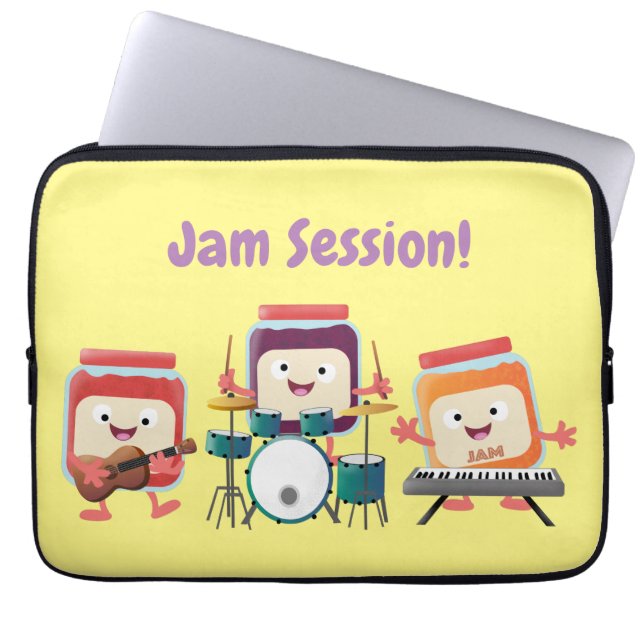 Housse Pour Ordinateur Portable Cute confiture session musicien (Devant)