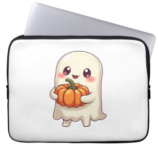 Housse Pour Ordinateur Portable Cute Ghost with Pumpkin � Funny Halloween
