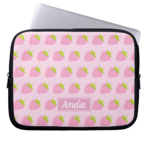 Housse Pour Ordinateur Portable Cute Girly rose fraise Motif Personnalisé
