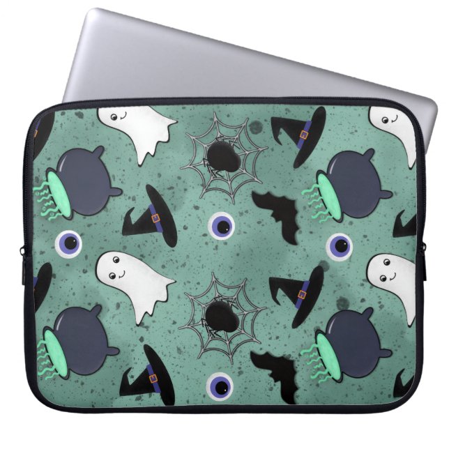 Housse Pour Ordinateur Portable Cute Halloween Motif sans couture (Devant)