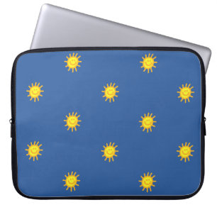 Housse Pour Ordinateur Portable Cute Happy Face Soleil Soleil Motif Bleu moderne