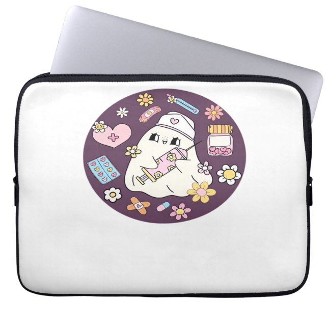 Housse Pour Ordinateur Portable Cute Infirmière Halloween T-Shirt surdimensionné (Devant)