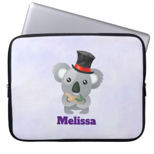 Housse Pour Ordinateur Portable Cute Koala dans un chapeau noir