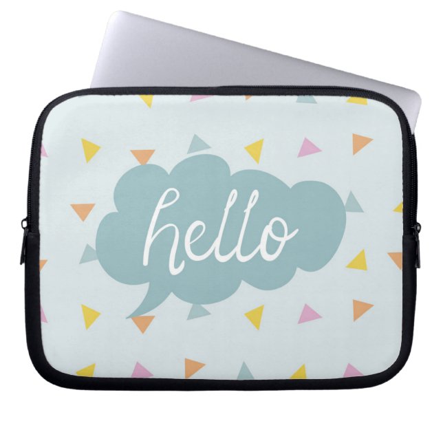 Housse Pour Ordinateur Portable Cute Pastel Hello (Devant)
