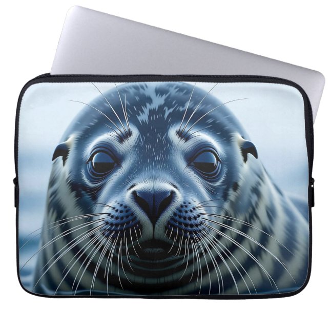Housse Pour Ordinateur Portable Cute Seal Close up (Devant)