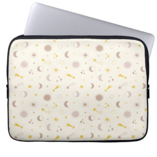 Housse Pour Ordinateur Portable Cute Space Sun Moon et Stars sur la crème