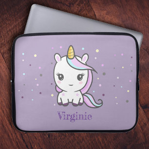 Housse Pour Ordinateur Portable Cute Unicorn Purple Portable Sleeve