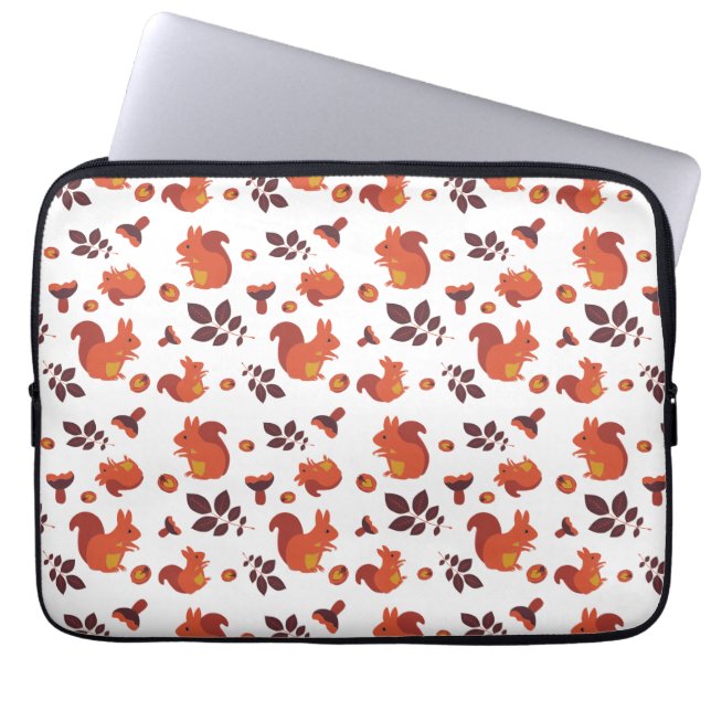 Housse Pour Ordinateur Portable Cute Woodland Squirrel Autumn Pattern (Devant)