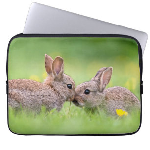 Housse Pour Ordinateur Portable Cutest Baby Animals   Bunny Kiss
