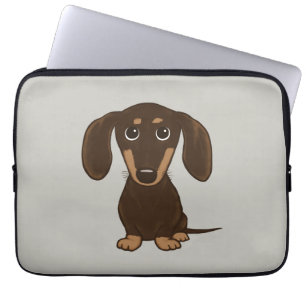Housse Pour Ordinateur Portable Dachshund au chocolat mou   Cartoon Wiener Dog