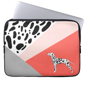 Housse Pour Ordinateur Portable Dalmatie Abstrait Block Print - Coral Rose