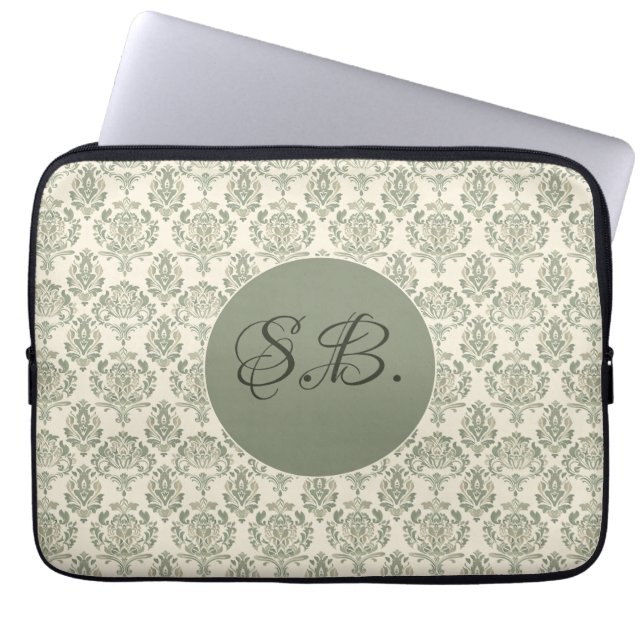 Housse Pour Ordinateur Portable Damas vert (Devant)