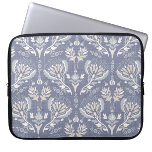 Housse Pour Ordinateur Portable damassé bleu français, chic et ringard.