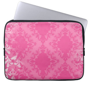 HOUSSE POUR ORDINATEUR PORTABLE DAMASSÉ VINTAGE ROSE GIRLY