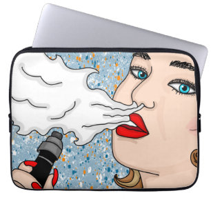 Housse Pour Ordinateur Portable Dame Vaping Style Rétro