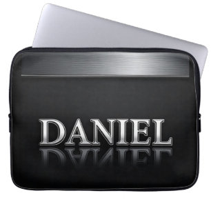 Housse Pour Ordinateur Portable Daniel Nom avec Métal Liquide qui Tombe