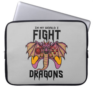 Housse Pour Ordinateur Portable Dans mon monde, je combats des dragons
