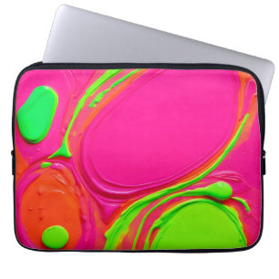 Housse Pour Ordinateur Portable Danse de peinture liquide néon