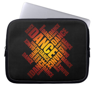 Housse Pour Ordinateur Portable Danse Typographique (feu)