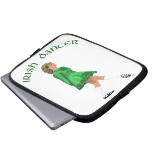 Housse Pour Ordinateur Portable Danseuse Irlandaise Soft Shoe en Vert