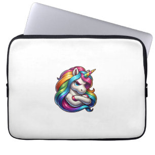 Housse Pour Ordinateur Portable Débardeur d'art de licorne avec crinière arc-en-ci