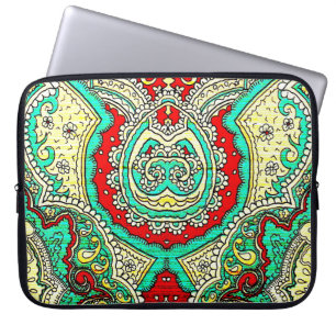 Housse Pour Ordinateur Portable Décor néon arabesque : style années 80.