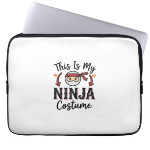 Housse Pour Ordinateur Portable Déguisement de ninja drôle Design vectoriel Hallow