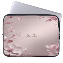 Delicate Pink Floral Laptop Sleeve