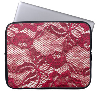 Housse Pour Ordinateur Portable Dentelle rouge : textile jacquard élastique.