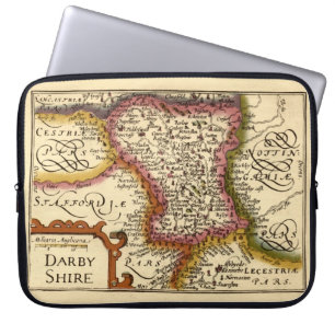 Housse Pour Ordinateur Portable Derbyshire (Darbyshire) Comté Angleterre Carte ant