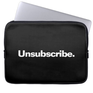 Housse Pour Ordinateur Portable Désabonner un mot blanc minimalisme de texte drôle