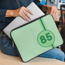 Design 85 en vert on mint green with stripes