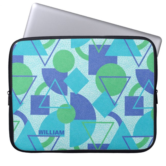 Housse Pour Ordinateur Portable Design abstrait vert et bleu (Devant)