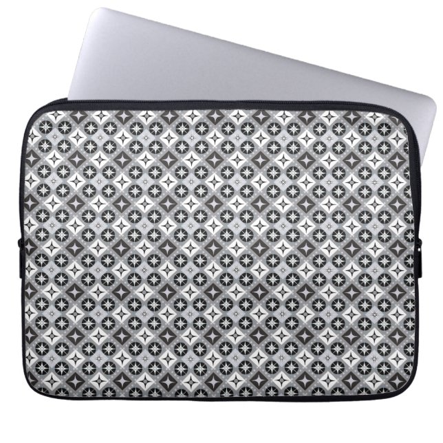 Housse Pour Ordinateur Portable Design gris et blanc (Devant)