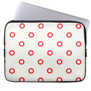 Housse Pour Ordinateur Portable Design rétro point cercle rouge
