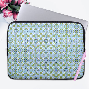 Housse Pour Ordinateur Portable Design scandinave moderne bleu vert olive