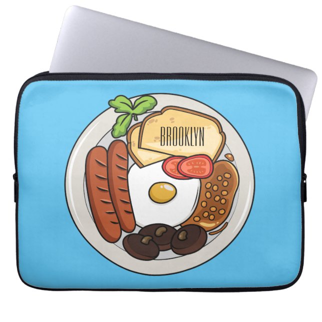 Housse Pour Ordinateur Portable dessin animé du petit-déjeuner anglais (Devant)